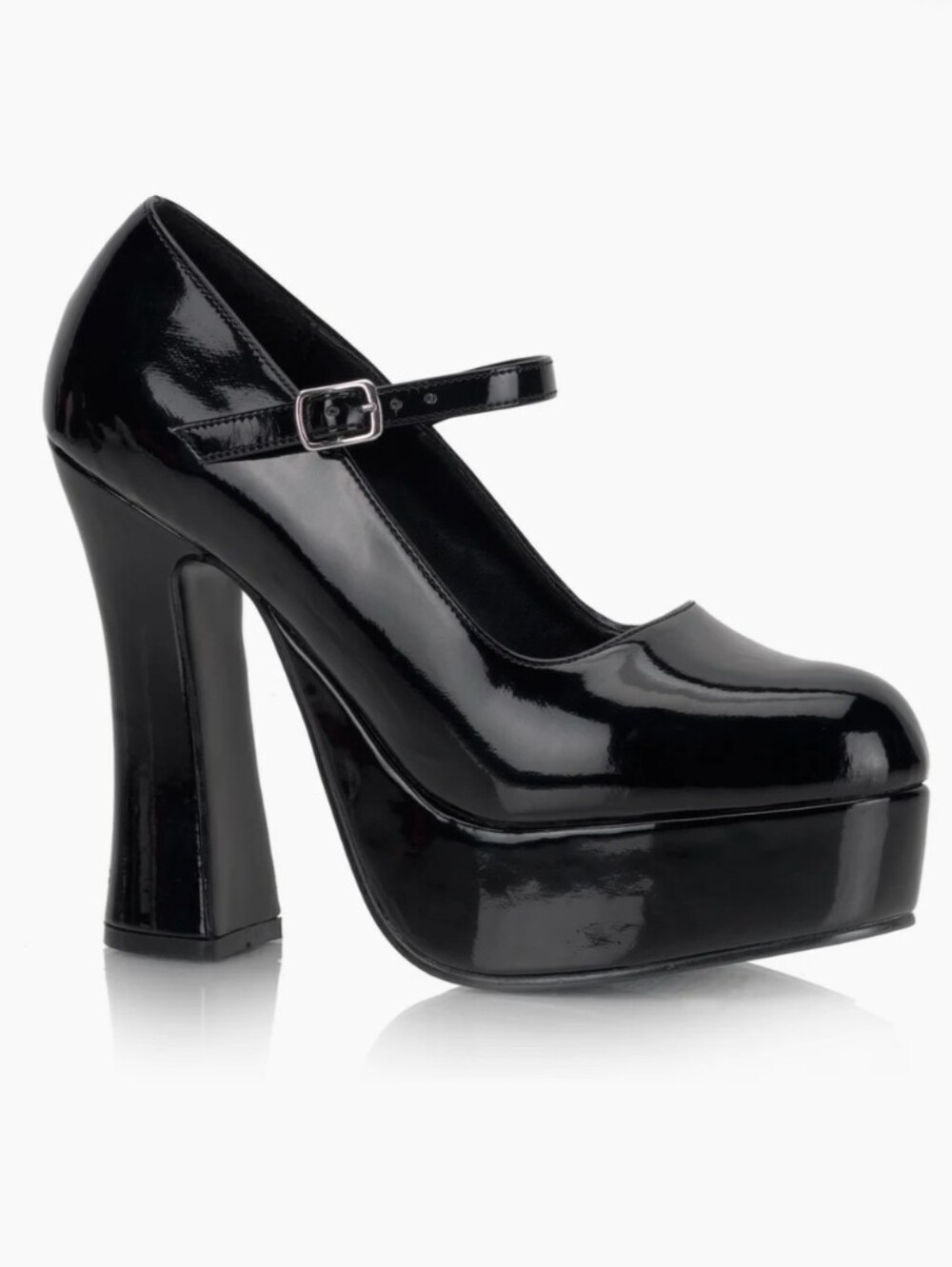 Demonia Dolly-50 black patent platform pumps size 10 Goth